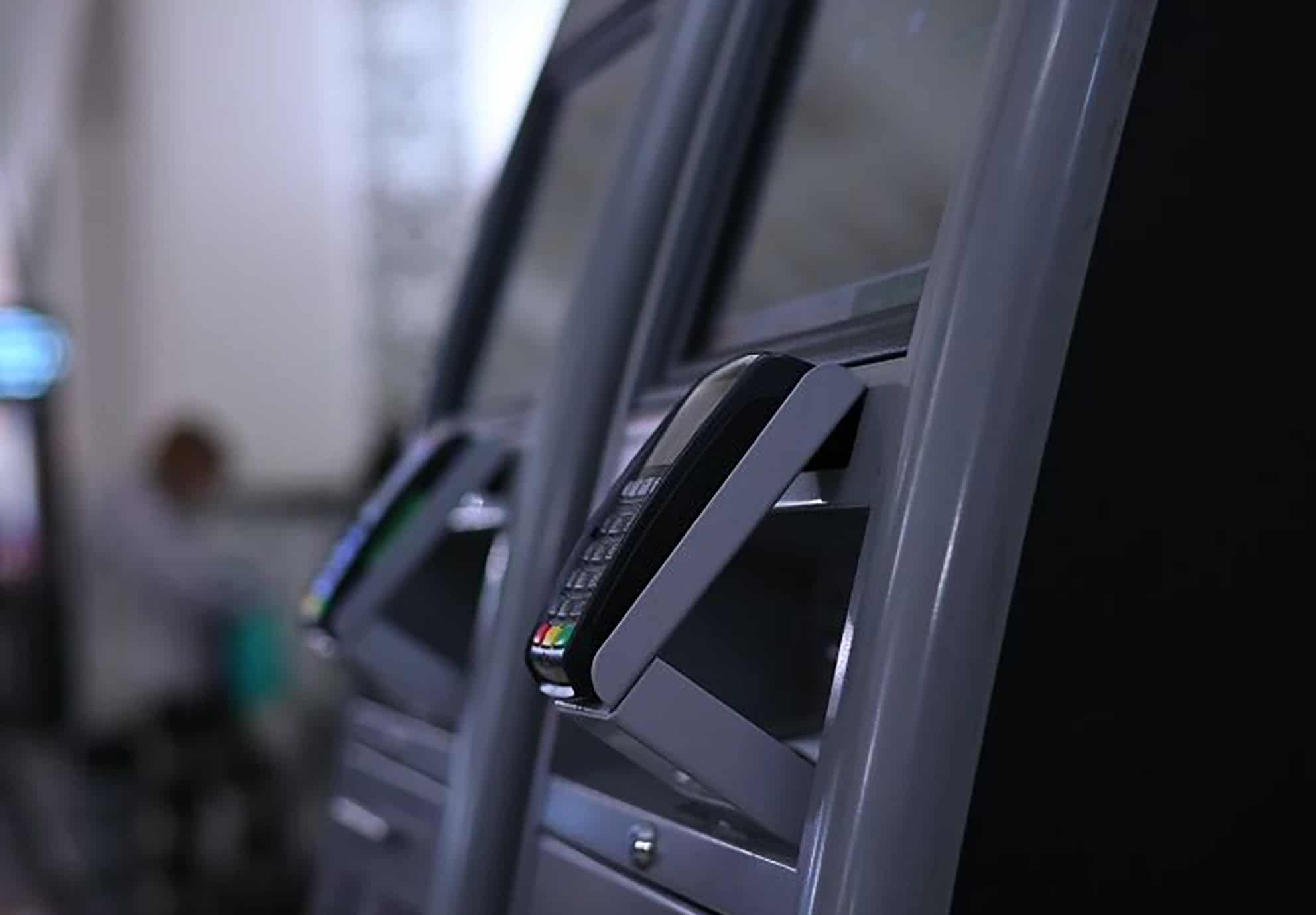 Detalle de una máquina de cobro automático