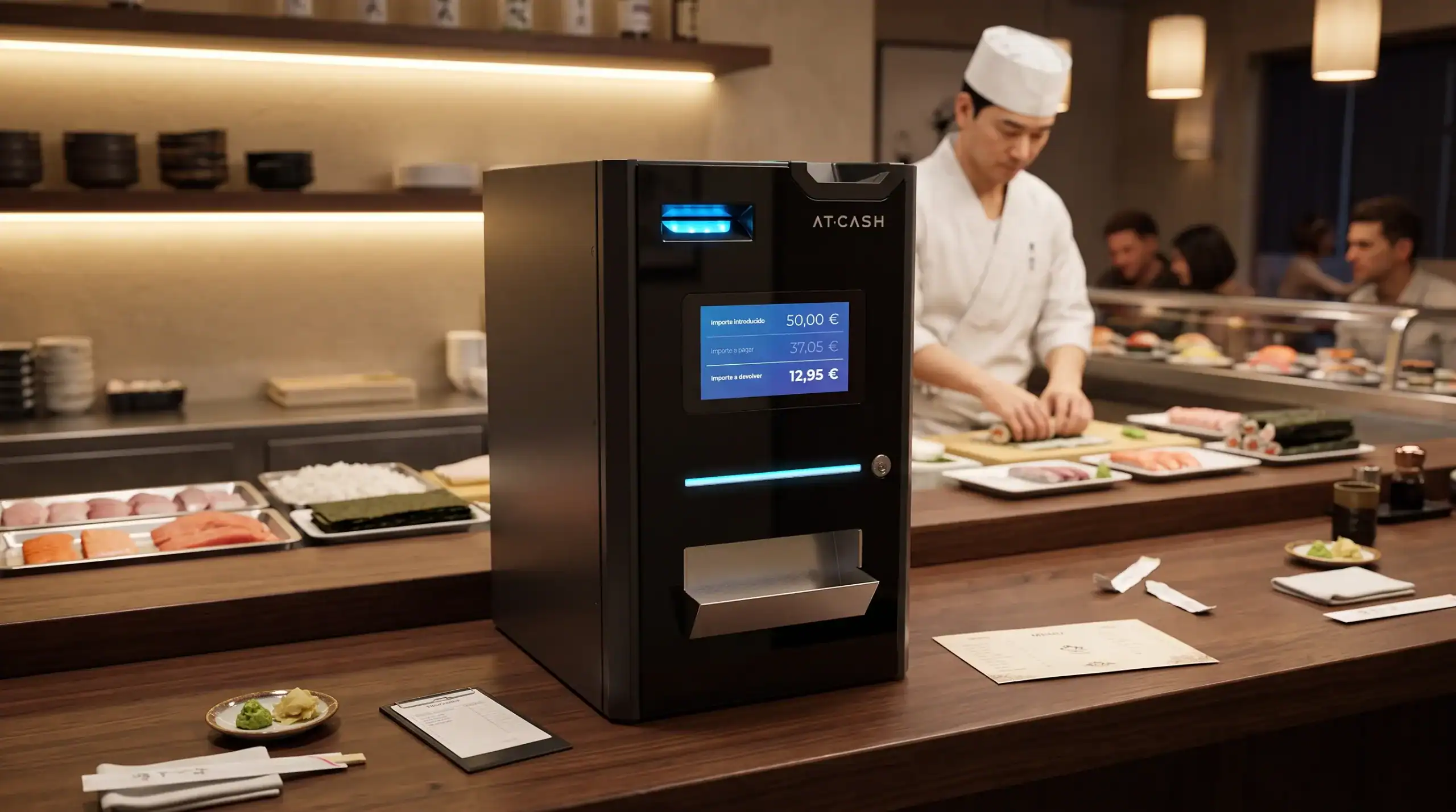 AT-CASH en un restaurante de sushi AT-CASH en un restaurante de sushi