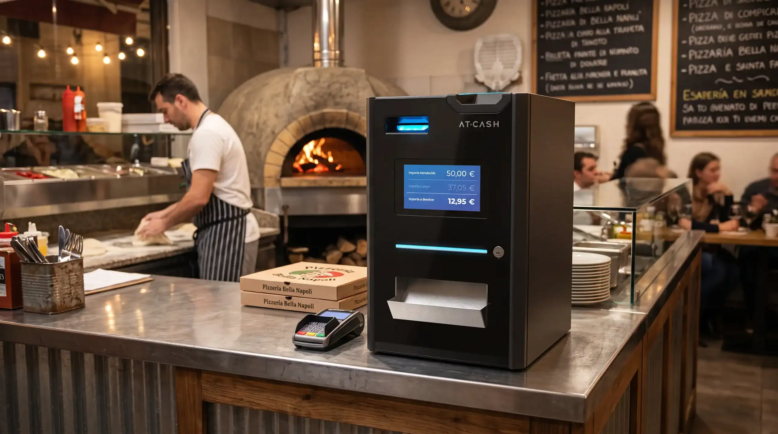 AT-CASH en una pizzería AT-CASH en una pizzería