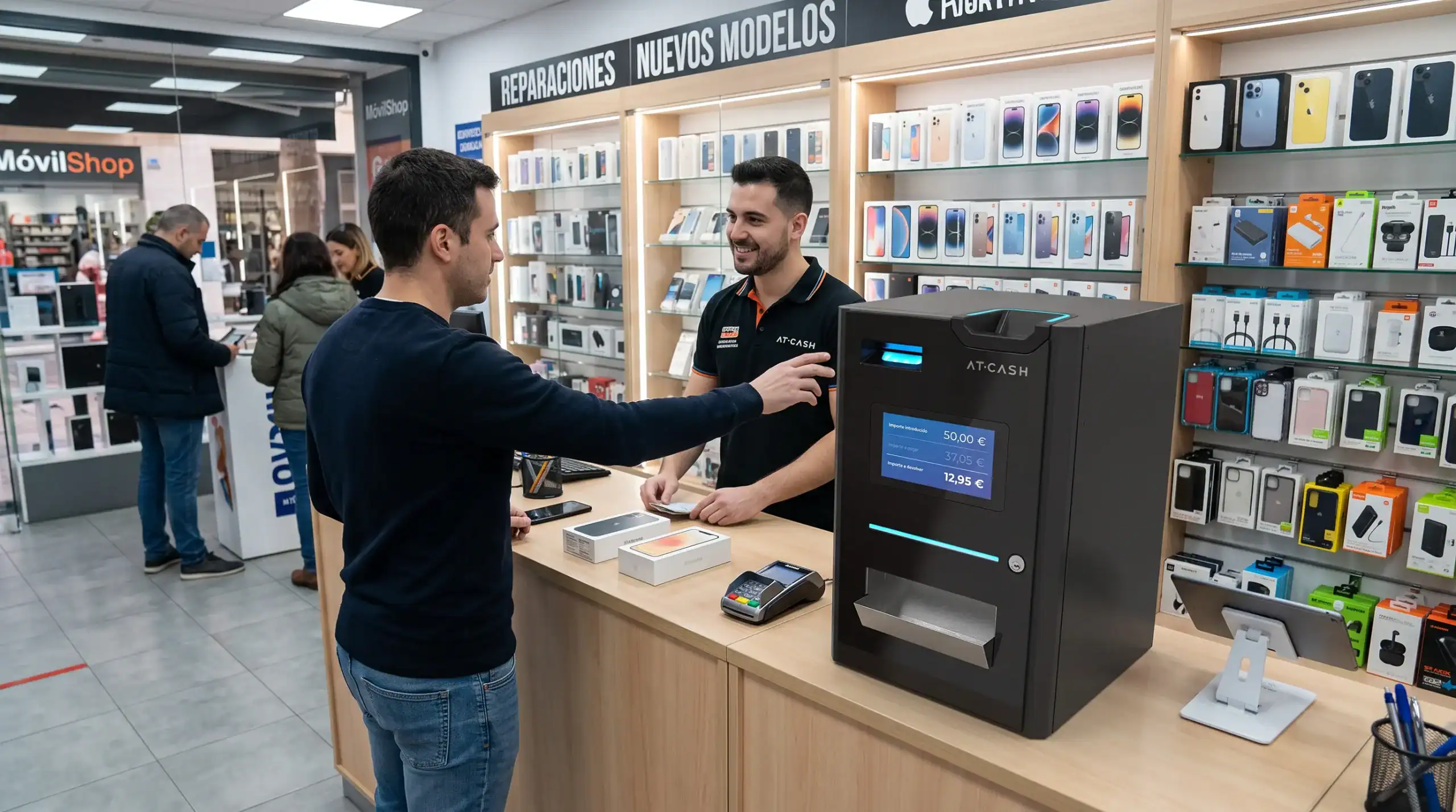 AT-CASH en una tienda de móviles AT-CASH en una tienda de móviles